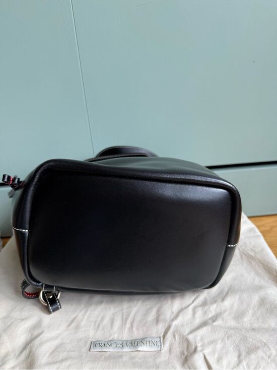 NWOT Frances Valentine Small Ann Backpack, Black Calfskin w/ Red Lining main image 7